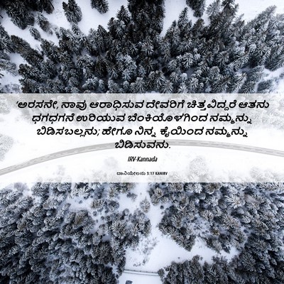 Picture 06 - ದಾನಿಯೇಲನು 3:17 KANIRV - ‘ಅರಸನೇ, ನಾವು - Bible Verse Picture