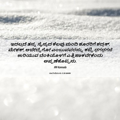 Picture 06 - ದಾನಿಯೇಲನು 3:20 KANIRV - ಇದಲ್ಲದೆ ತನ್ನ - Bible Verse Picture