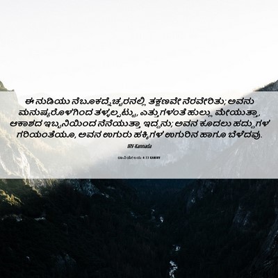 Picture 06 - ದಾನಿಯೇಲನು 4:33 KANIRV - ಈ ನುಡಿಯು - Bible Verse Picture