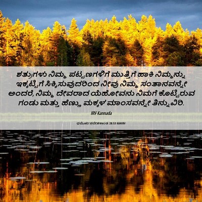 Picture 06 - ಧರ್ಮೋಪದೇಶಕಾಂಡ 28:53 KANIRV - ಶತ್ರುಗಳು ನಿಮ್ಮ - Bible Verse Picture