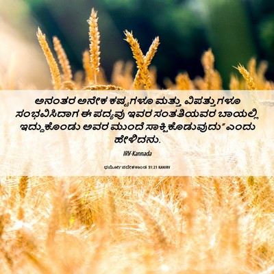 Picture 06 - ಧರ್ಮೋಪದೇಶಕಾಂಡ 31:21 KANIRV - ಅನಂತರ ಅನೇಕ - Bible Verse Picture