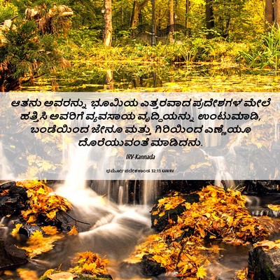 Picture 06 - ಧರ್ಮೋಪದೇಶಕಾಂಡ 32:13 KANIRV - ಆತನು ಅವರನ್ನು - Bible Verse Picture