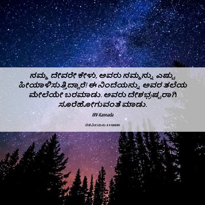 Picture 06 - ನೆಹೆಮೀಯನು 4:4 KANIRV - ನಮ್ಮ ದೇವರೇ ಕೇಳು, - Bible Verse Picture