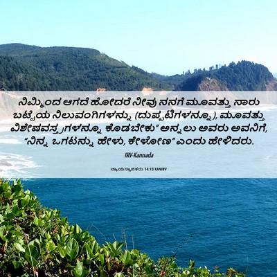 Picture 06 - ನ್ಯಾಯಸ್ಥಾಪಕರು 14:13 KANIRV - ನಿಮ್ಮಿಂದ ಆಗದೆ - Bible Verse Picture