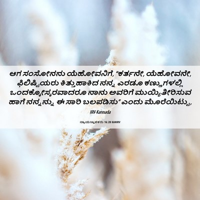 Picture 06 - ನ್ಯಾಯಸ್ಥಾಪಕರು 16:28 KANIRV - ಆಗ ಸಂಸೋನನು - Bible Verse Picture