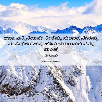 Picture 06 - ಪರಮಗೀತೆ 1:16 KANIRV - ಆಹಾ, ಎನ್ನಿನಿಯನೇ, - Bible Verse Picture