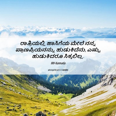 Picture 06 - ಪರಮಗೀತೆ 3:1 KANIRV - ರಾತ್ರಿಯಲ್ಲಿ - Bible Verse Picture