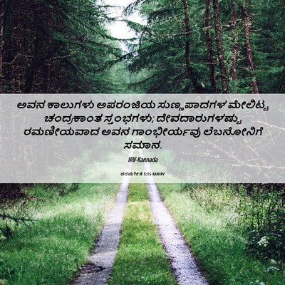 Picture 06 - ಪರಮಗೀತೆ 5:15 KANIRV - ಅವನ ಕಾಲುಗಳು - Bible Verse Picture