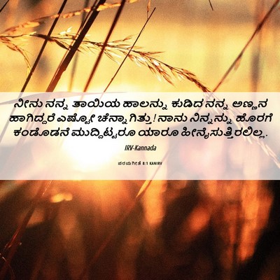 Picture 06 - ಪರಮಗೀತೆ 8:1 KANIRV - ನೀನು ನನ್ನ ತಾಯಿಯ - Bible Verse Picture