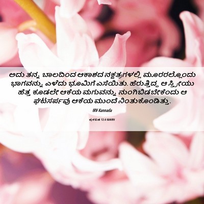 Picture 06 - ಪ್ರಕಟಣೆ 12:4 KANIRV - ಅದು ತನ್ನ ಬಾಲದಿಂದ - Bible Verse Picture