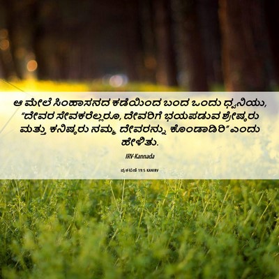 Picture 06 - ಪ್ರಕಟಣೆ 19:5 KANIRV - ಆ ಮೇಲೆ ಸಿಂಹಾಸನದ - Bible Verse Picture