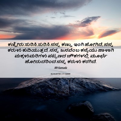 Picture 06 - ಪ್ರಲಾಪಗಳು 2:11 KANIRV - ಕಣ್ಣೀರು ಸುರಿಸಿ - Bible Verse Picture