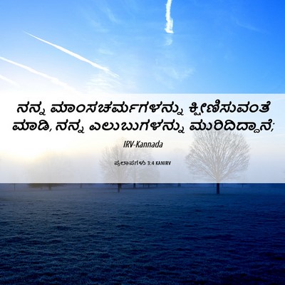 Picture 06 - ಪ್ರಲಾಪಗಳು 3:4 KANIRV - ನನ್ನ - Bible Verse Picture