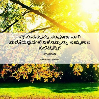 Picture 06 - ಪ್ರಲಾಪಗಳು 5:20 KANIRV - ನೀನು ನಮ್ಮನ್ನು - Bible Verse Picture