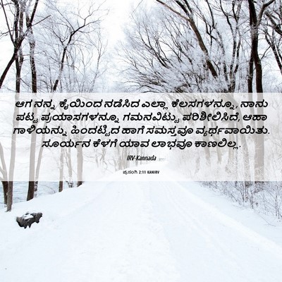 Picture 06 - ಪ್ರಸಂಗಿ 2:11 KANIRV - ಆಗ ನನ್ನ ಕೈಯಿಂದ - Bible Verse Picture