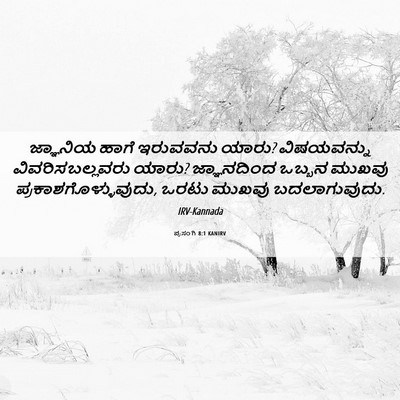 Picture 06 - ಪ್ರಸಂಗಿ 8:1 KANIRV - ಜ್ಞಾನಿಯ ಹಾಗೆ - Bible Verse Picture