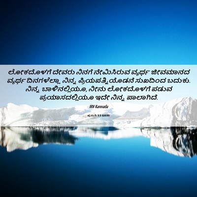 Picture 06 - ಪ್ರಸಂಗಿ 9:9 KANIRV - ಲೋಕದೊಳಗೆ ದೇವರು - Bible Verse Picture