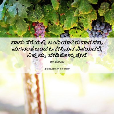 Picture 06 - ಫಿಲೆಮೋನನಿಗೆ 1:10 KANIRV - ನಾನು ಸೆರೆಯಲ್ಲಿ - Bible Verse Picture
