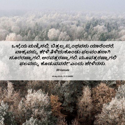 Picture 06 - ಮತ್ತಾಯನು 13:23 KANIRV - ಒಳ್ಳೆಯ ಮಣ್ಣಿನಲ್ಲಿ - Bible Verse Picture