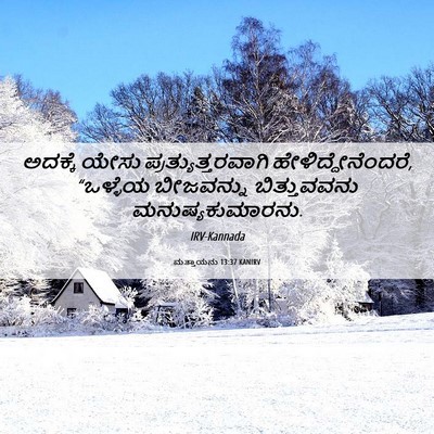 Picture 06 - ಮತ್ತಾಯನು 13:37 KANIRV - ಅದಕ್ಕೆ ಯೇಸು - Bible Verse Picture