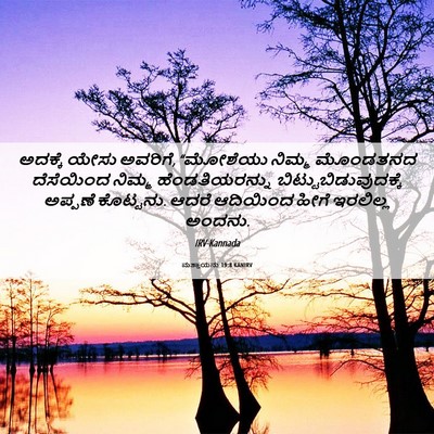 Picture 06 - ಮತ್ತಾಯನು 19:8 KANIRV - ಅದಕ್ಕೆ ಯೇಸು - Bible Verse Picture