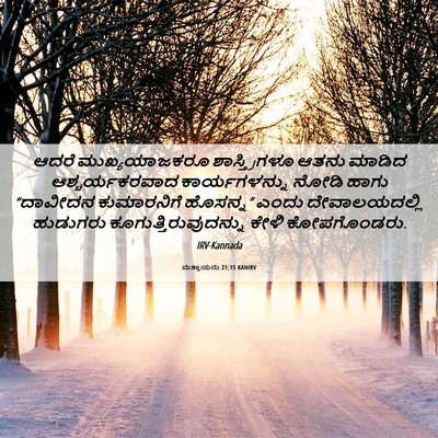 Picture 06 - ಮತ್ತಾಯನು 21:15 KANIRV - ಆದರೆ ಮುಖ್ಯಯಾಜಕರೂ - Bible Verse Picture