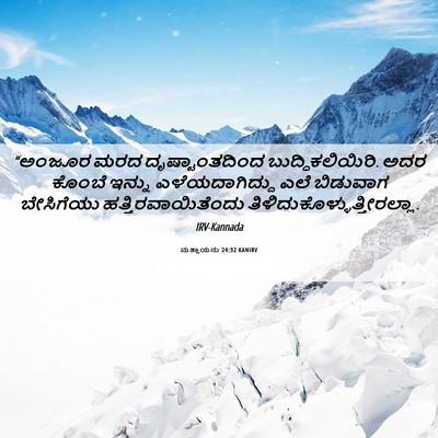 Picture 06 - ಮತ್ತಾಯನು 24:32 KANIRV - “ಅಂಜೂರ ಮರದ - Bible Verse Picture