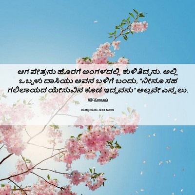 Picture 06 - ಮತ್ತಾಯನು 26:69 KANIRV - ಆಗ ಪೇತ್ರನು ಹೊರಗೆ - Bible Verse Picture