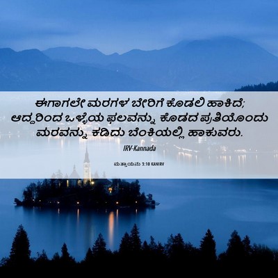 Picture 06 - ಮತ್ತಾಯನು 3:10 KANIRV - ಈಗಾಗಲೇ ಮರಗಳ - Bible Verse Picture