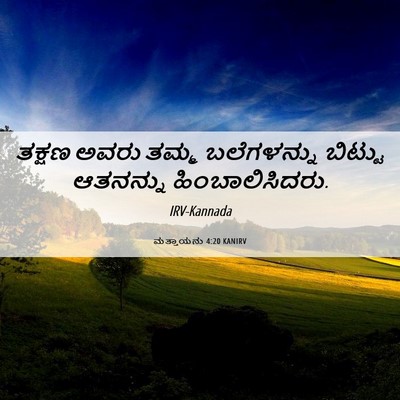 Picture 06 - ಮತ್ತಾಯನು 4:20 KANIRV - ತಕ್ಷಣ ಅವರು ತಮ್ಮ - Bible Verse Picture