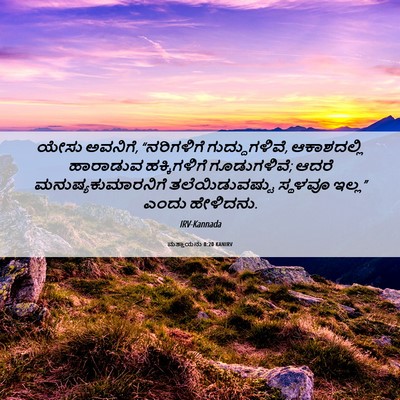 Picture 06 - ಮತ್ತಾಯನು 8:20 KANIRV - ಯೇಸು ಅವನಿಗೆ, - Bible Verse Picture