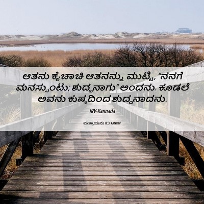 Picture 06 - ಮತ್ತಾಯನು 8:3 KANIRV - ಆತನು ಕೈಚಾಚಿ - Bible Verse Picture