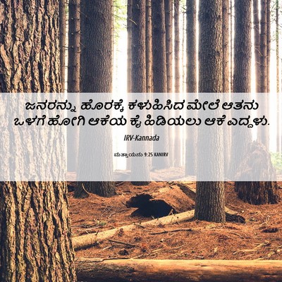 Picture 06 - ಮತ್ತಾಯನು 9:25 KANIRV - ಜನರನ್ನು ಹೊರಕ್ಕೆ - Bible Verse Picture