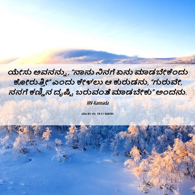 Picture 06 - ಮಾರ್ಕನು 10:51 KANIRV - ಯೇಸು ಅವನನ್ನು, - Bible Verse Picture