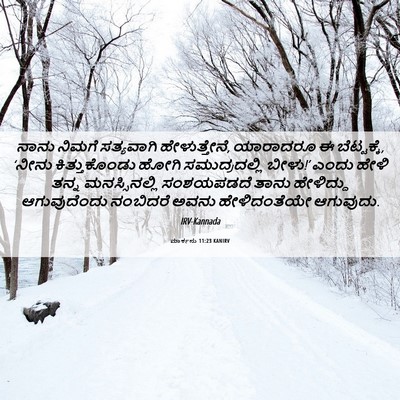 Picture 06 - ಮಾರ್ಕನು 11:23 KANIRV - ನಾನು ನಿಮಗೆ - Bible Verse Picture