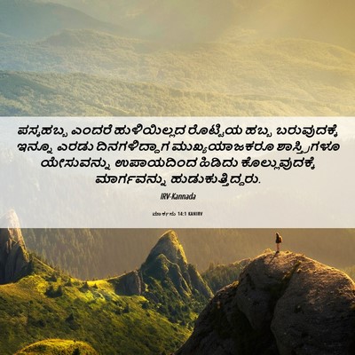 Picture 06 - ಮಾರ್ಕನು 14:1 KANIRV - ಪಸ್ಕಹಬ್ಬ ಎಂದರೆ - Bible Verse Picture