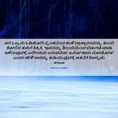 Picture 06 - ಮಾರ್ಕನು 15:36 KANIRV - ಆಗ ಒಬ್ಬನು ಓಡಿಹೋಗಿ - Bible Verse Picture
