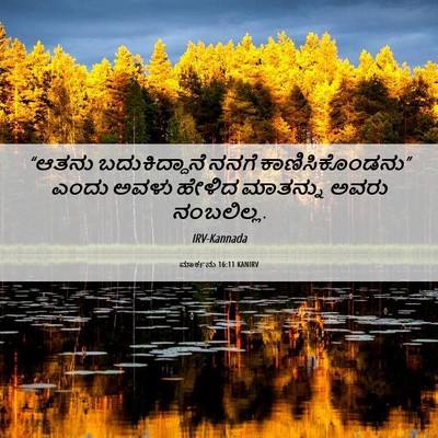 Picture 06 - ಮಾರ್ಕನು 16:11 KANIRV - “ಆತನು ಬದುಕಿದ್ದಾನೆ - Bible Verse Picture