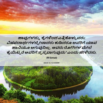 Picture 06 - ಮಾರ್ಕನು 16:18 KANIRV - ಹಾವುಗಳನ್ನು - Bible Verse Picture