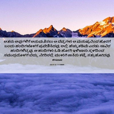 Picture 06 - ಮಾರ್ಕನು 5:13 KANIRV - ಆತನು ಅವುಗಳಿಗೆ - Bible Verse Picture