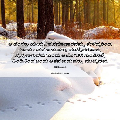 Picture 06 - ಮಾರ್ಕನು 5:27 KANIRV - ಆ ಹೆಂಗಸು ಯೇಸುವಿನ - Bible Verse Picture