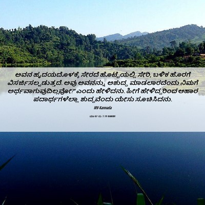 Picture 06 - ಮಾರ್ಕನು 7:19 KANIRV - ಅವನ ಹೃದಯದೊಳಕ್ಕೆ - Bible Verse Picture