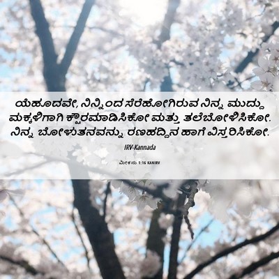 Picture 06 - ಮೀಕನು 1:16 KANIRV - ಯೆಹೂದವೇ, ನಿನ್ನಿಂದ - Bible Verse Picture
