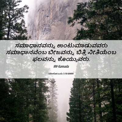 Picture 06 - ಯಾಕೋಬನು 3:18 KANIRV - ಸಮಾಧಾನವನ್ನು - Bible Verse Picture