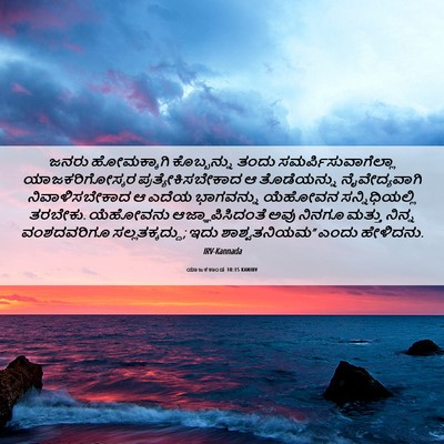 Picture 06 - ಯಾಜಕಕಾಂಡ 10:15 KANIRV - ಜನರು ಹೋಮಕ್ಕಾಗಿ - Bible Verse Picture