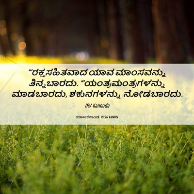 Picture 06 - ಯಾಜಕಕಾಂಡ 19:26 KANIRV - “‘ರಕ್ತಸಹಿತವಾದ ಯಾವ - Bible Verse Picture