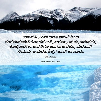 Picture 06 - ಯಾಜಕಕಾಂಡ 20:16 KANIRV - ಯಾವ ಸ್ತ್ರೀಯಾದರೂ - Bible Verse Picture
