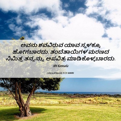 Picture 06 - ಯಾಜಕಕಾಂಡ 21:11 KANIRV - ಅವನು ಶವವಿರುವ ಯಾವ - Bible Verse Picture