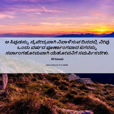Picture 06 - ಯಾಜಕಕಾಂಡ 23:12 KANIRV - ಆ ಸಿವುಡನ್ನು - Bible Verse Picture