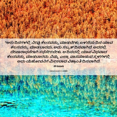 Picture 06 - ಯಾಜಕಕಾಂಡ 23:3 KANIRV - “‘ಆರು ದಿನಗಳಲ್ಲಿ - Bible Verse Picture